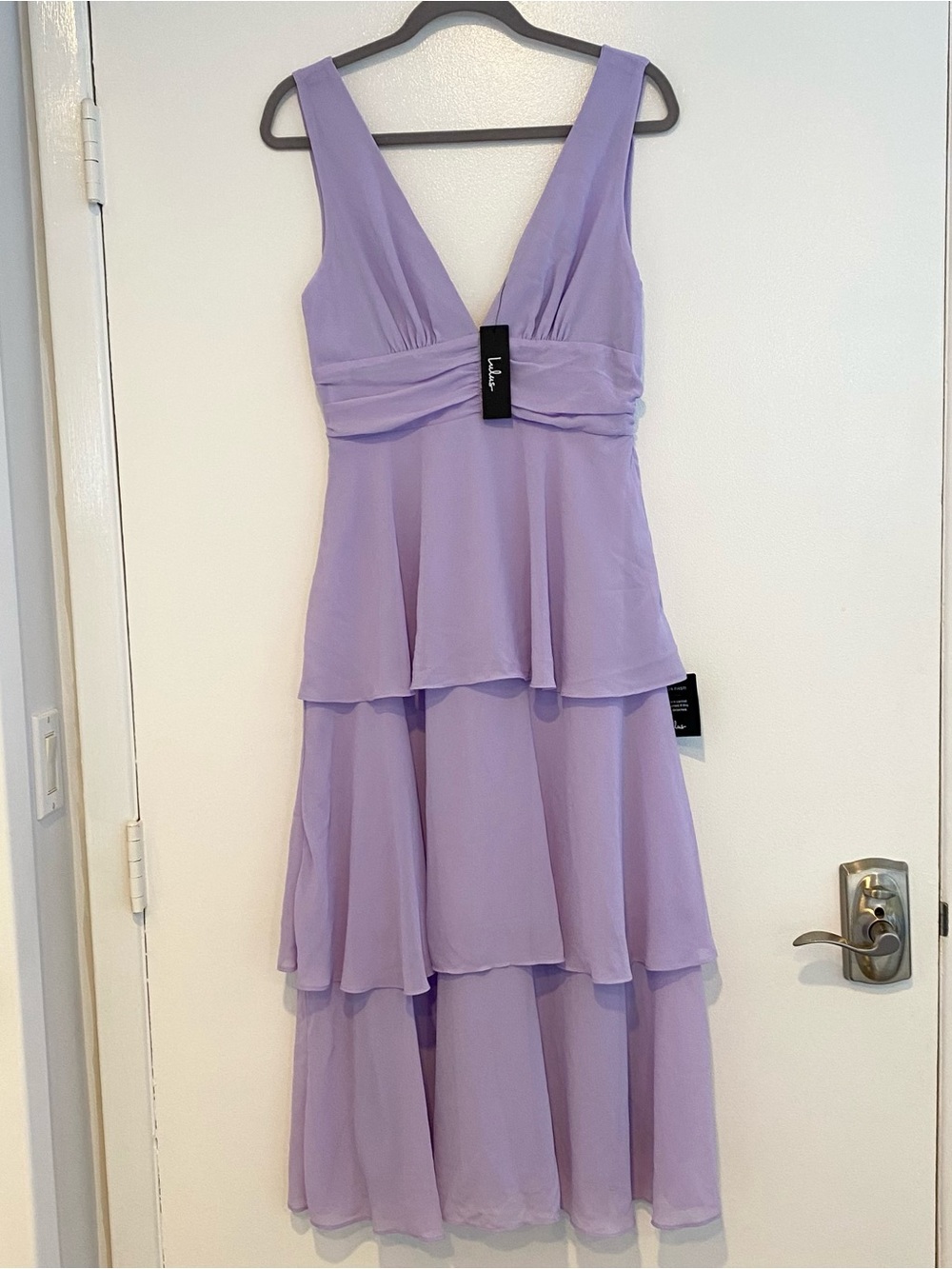 Lulus Evening Lavender Tiered Maxi Dress Purple - Size M